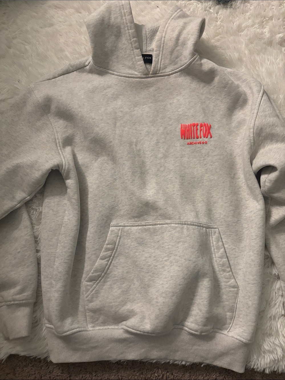 White Fox Light Gray Hoodie Sweatshirt